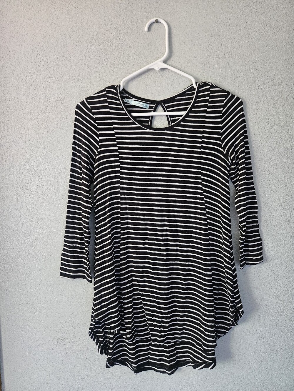 Maurices Black and White Striped Long Sleeve Tee